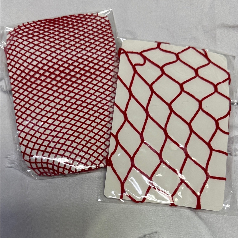 2 pair of Red fishnet stockings NEW- one size fits most